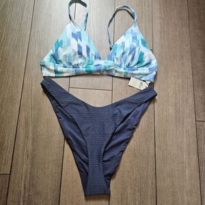 Aerie Blue Bikini Set Classic Swimwear